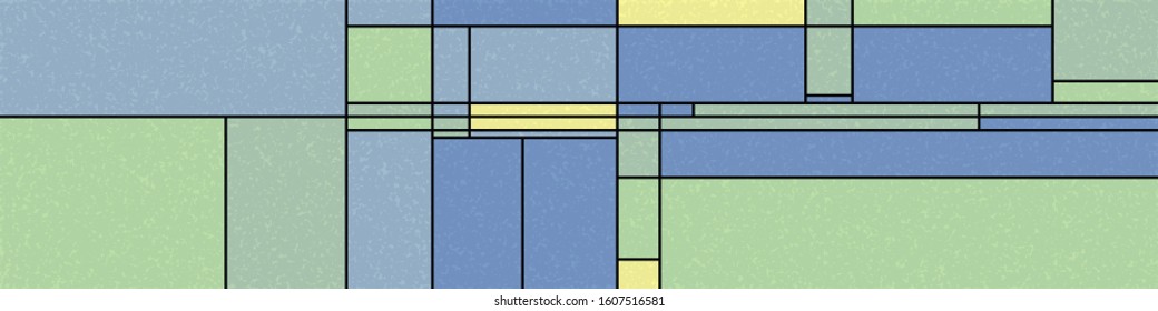 Piet Mondrian Style Computational Generative Art background illustration