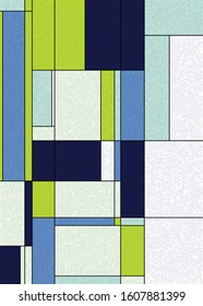 Piet Mondrian Style Computational Generative Art background illustration