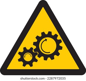 precaución, piezas en movimiento,  piezas que rotan, caution, moving parts, rotating parts, warning, sign, symbol