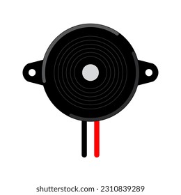 Piezo Buzzer Vector Illustration: Displaying the Compact and Versatile Piezo Buzzer Component for Audible Alert and Sound Generation in Electronic Circuits, with Attention to Detail in a Visual Design