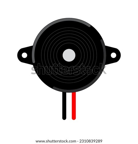 Piezo Buzzer Vector Illustration: Displaying the Compact and Versatile Piezo Buzzer Component for Audible Alert and Sound Generation in Electronic Circuits, with Attention to Detail in a Visual Design Stock fotó © 
