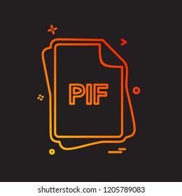 PIF file type icon design vector