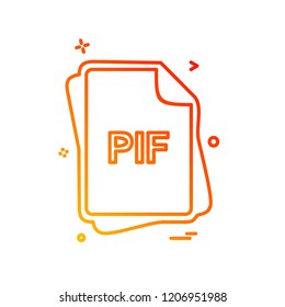 PIF file type icon design vector
