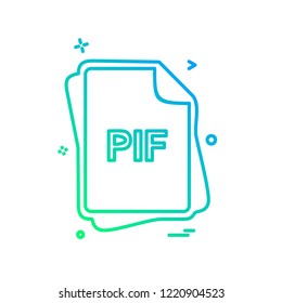 PIF file type icon design vector