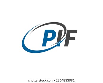 Letra PIF creativo diseño elegante del logo de swoosh