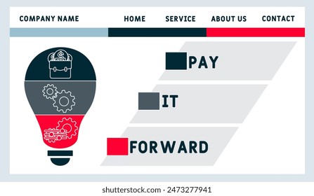 PIF - Pay It Forward acronym. business concept background. vector illustration concept with keywords and icons. lettering illustration with icons for web banner, flyer, landing pag