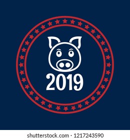 pig 2019 label, badge, logo, icon