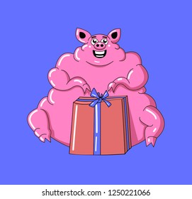 Pig 2019 year - vector illistration