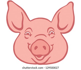 cute cartoon pig face