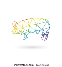 Pig abstract isolated on a white backgrounds, vector illustration