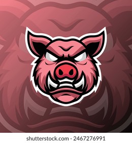 a pig with angry expression on its face.