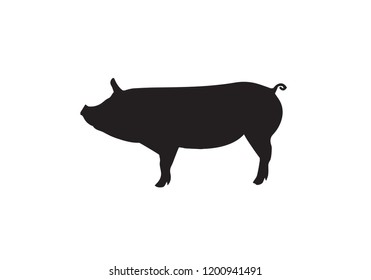 Pig animal black silhoutte icon symbol