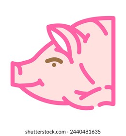pig animal color icon vector. pig animal sign. isolated symbol illustration
