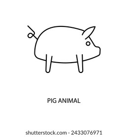 pig animal concept line icon. Simple element illustration. pig animal concept outline symbol design.