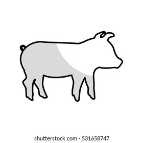 pig animal farm isolated icon vector illustration design