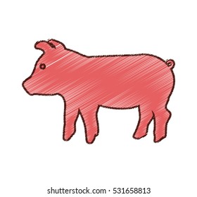 pig animal farm isolated icon vector illustration design