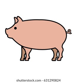 pig animal farm isolated icon