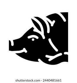 pig animal glyph icon vector. pig animal sign. isolated symbol illustration