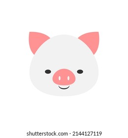 Pig animal head clip art illustration icon design template vector