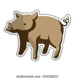pig animal icon image vector illustration design 