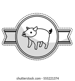pig animal icon image vector illustration design 