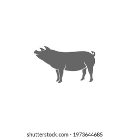 Pig animal icon logo silhouette vector design template