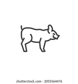 Pig animal line icon. linear style sign for mobile concept and web design. Farm pig outline vector icon. Symbol, logo illustration. Vector graphics