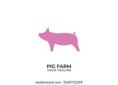 Pig animal logo design, pig animal silhouette logo, minimalist pig logo suitable for livestock businesses.