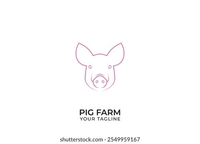 Pig animal logo design, pig animal silhouette logo, minimalist pig logo suitable for livestock businesses.