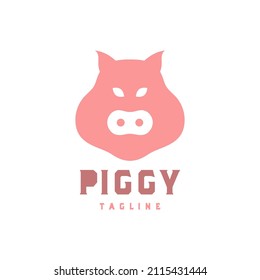 Pig animal logo design template vector isolated illustration