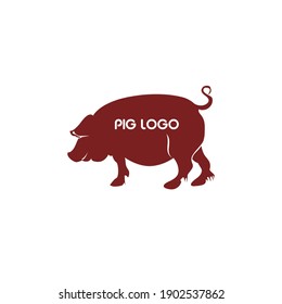 Pig animal logo vector on white background