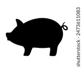 Pig animal silhouette. Vector image