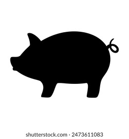 Pig animal silhouette. Vector image