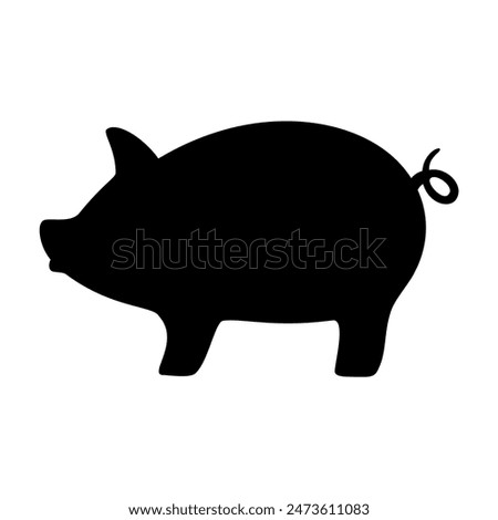 Pig animal silhouette. Vector image