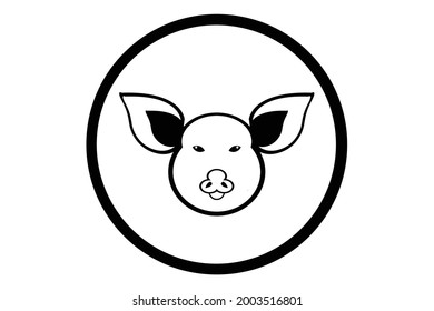 Pig Animal Simple Logo Design