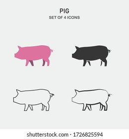 pig animal vector icon pork