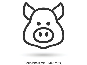 pig animal vector icon pork