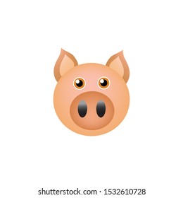 pig animals cartoon vector on a white background