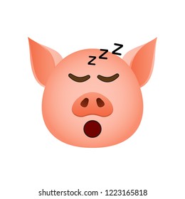 Pig in asleep emoji icon. Element of new year symbol icon for mobile concept and web apps. Detailed Pig in asleep emoji icon can be used for web and mobile