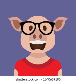 Pig avatar vector icon design