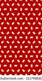 pig baby pattern seamless wallpaper red background fabric textile vector illustration