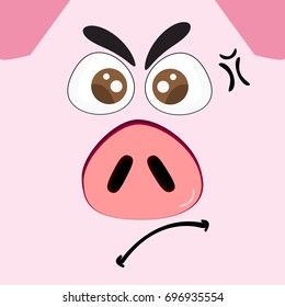 pig background angry emotions