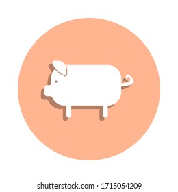 Pig badge icon. Simple glyph, flat vector of farm icons for ui and ux, website or mobile application