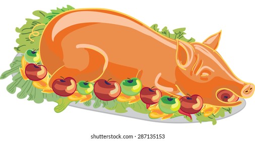  pig baked with apples