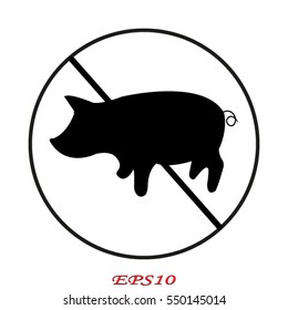 pig ban, icon, vector illustration eps10