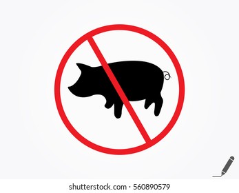 pig ban, icon, vector illustration eps10