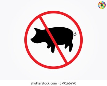 pig ban, icon, vector illustration eps10