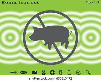 pig ban, icon, vector illustration eps10