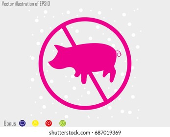 pig ban, icon, vector illustration eps10