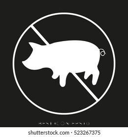 pig ban, vector icon, eps10
